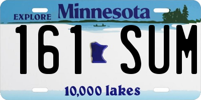 MN license plate 161SUM