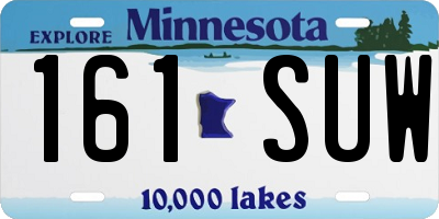 MN license plate 161SUW