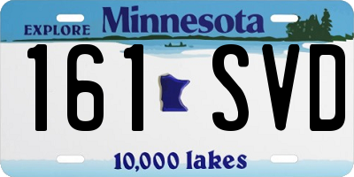 MN license plate 161SVD