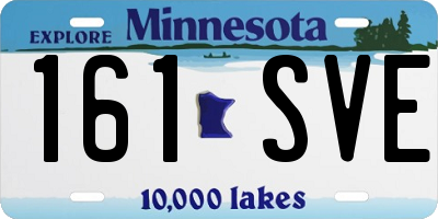 MN license plate 161SVE
