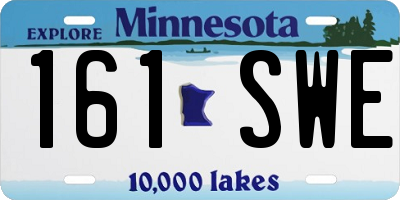 MN license plate 161SWE