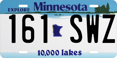 MN license plate 161SWZ