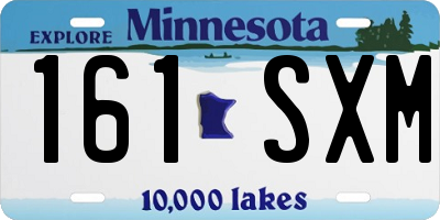 MN license plate 161SXM