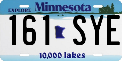 MN license plate 161SYE
