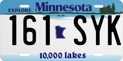 MN license plate 161SYK