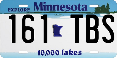 MN license plate 161TBS