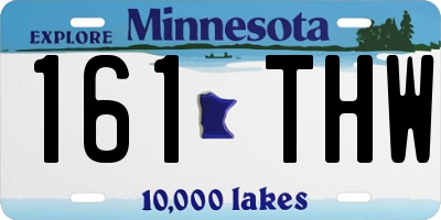 MN license plate 161THW