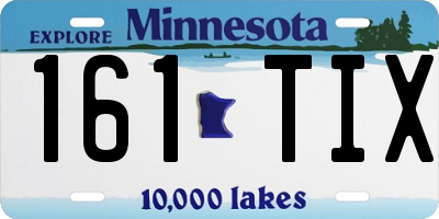 MN license plate 161TIX