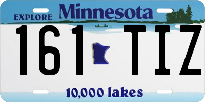 MN license plate 161TIZ
