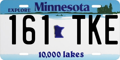 MN license plate 161TKE