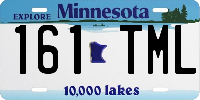 MN license plate 161TML