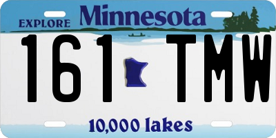 MN license plate 161TMW