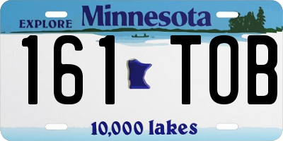 MN license plate 161TOB