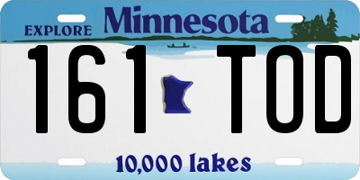 MN license plate 161TOD