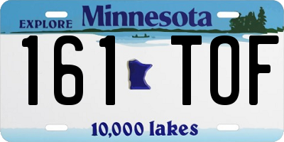 MN license plate 161TOF