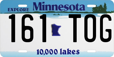 MN license plate 161TOG
