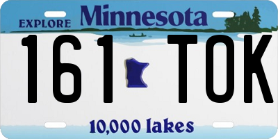 MN license plate 161TOK