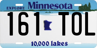 MN license plate 161TOL