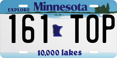 MN license plate 161TOP