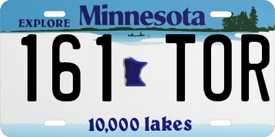 MN license plate 161TOR
