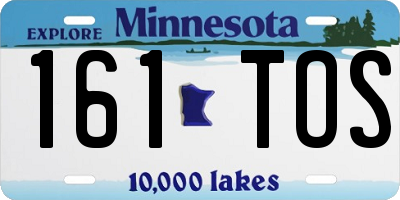 MN license plate 161TOS