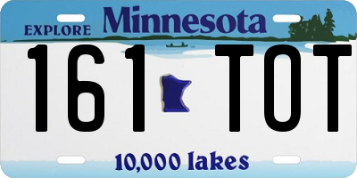 MN license plate 161TOT