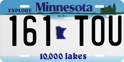 MN license plate 161TOU