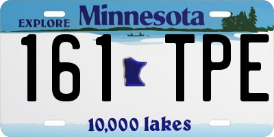 MN license plate 161TPE