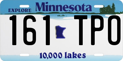 MN license plate 161TPO