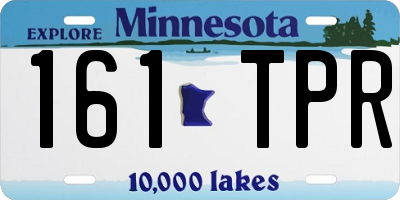 MN license plate 161TPR