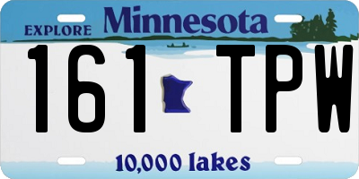 MN license plate 161TPW
