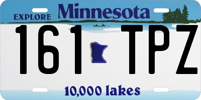 MN license plate 161TPZ