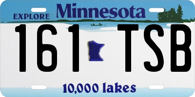MN license plate 161TSB