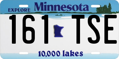 MN license plate 161TSE