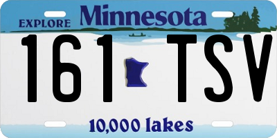 MN license plate 161TSV