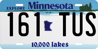 MN license plate 161TUS