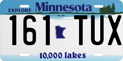 MN license plate 161TUX