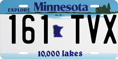 MN license plate 161TVX
