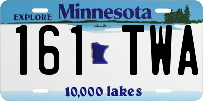 MN license plate 161TWA