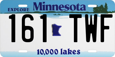 MN license plate 161TWF