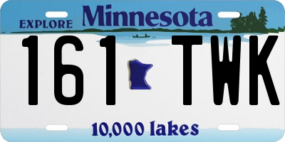 MN license plate 161TWK