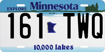 MN license plate 161TWQ