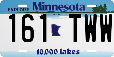 MN license plate 161TWW