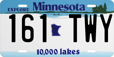 MN license plate 161TWY
