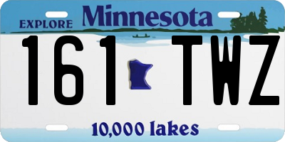 MN license plate 161TWZ