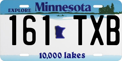 MN license plate 161TXB