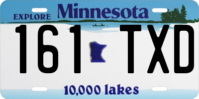 MN license plate 161TXD