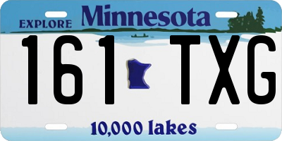 MN license plate 161TXG