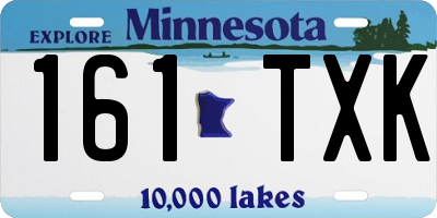 MN license plate 161TXK