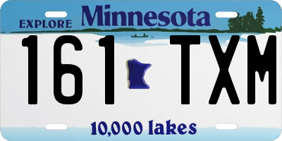 MN license plate 161TXM